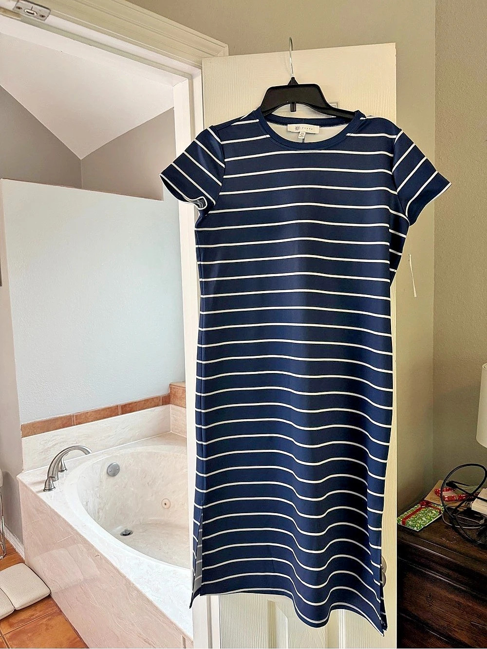 Fever Striped Mini Dress in Blue & White Size PS NWT